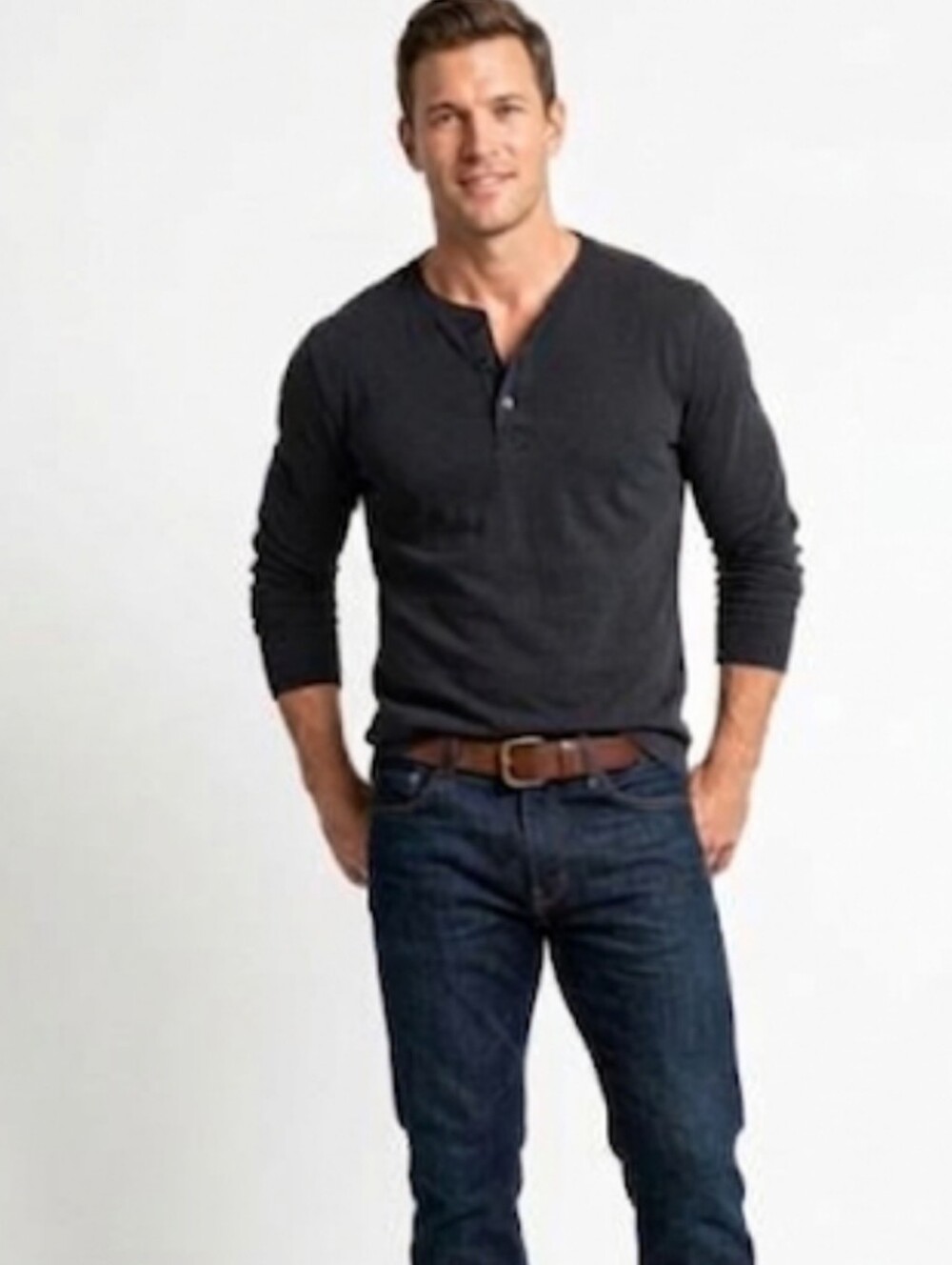 J. Crew Oarsman 2 Button Henley Cotton Black XL
